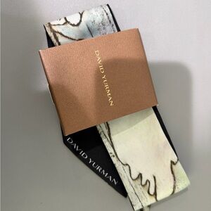 David Yurman Elegant Black and Cream twilly scarf